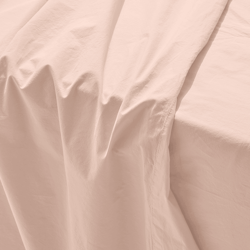 Drap plat en percale de coton - Rose des Sables