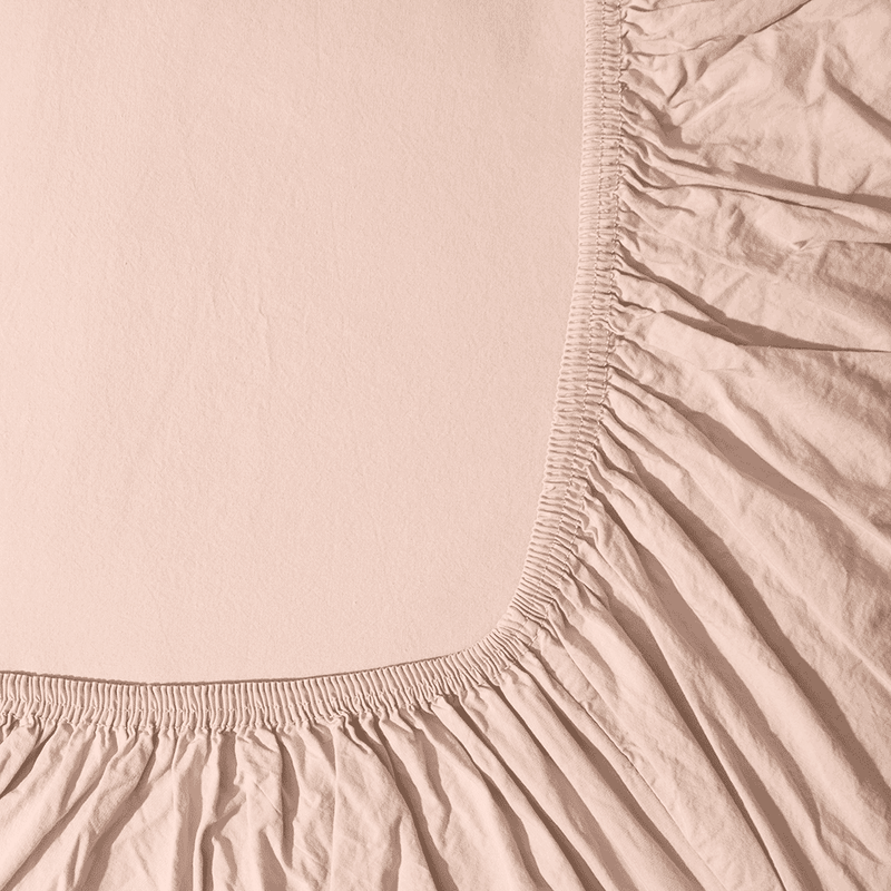 Drap-housse en percale de coton - Rose des Sables