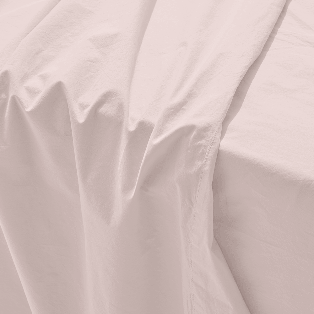 Drap plat en percale de coton - Rosé Poudré