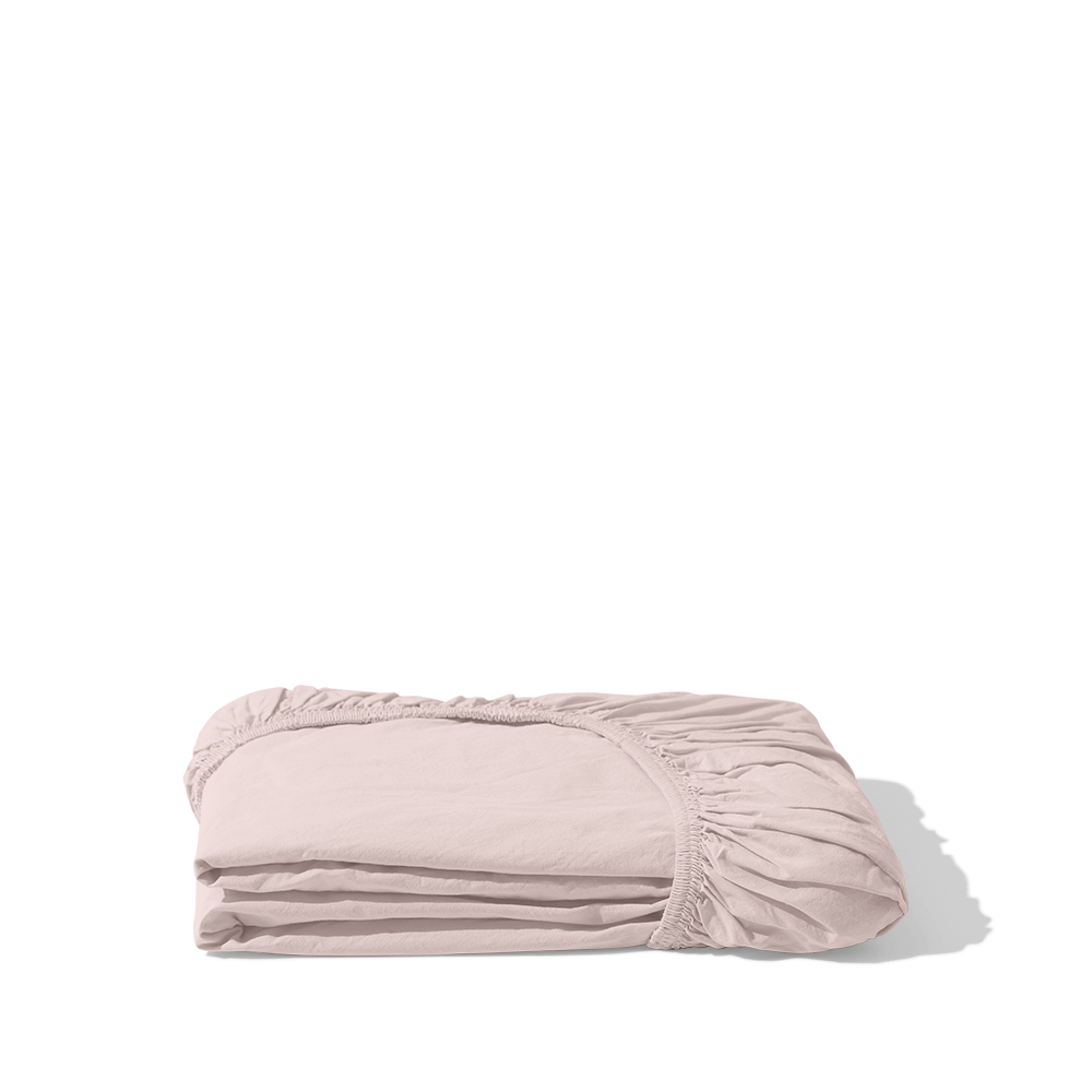Drap-housse en percale de coton - Rosé Poudré