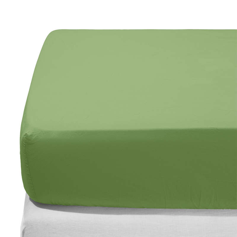 Drap-housse en percale de coton - Vert Lagune