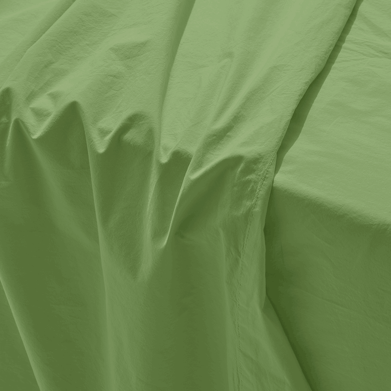 Drap plat en percale de coton - Vert Lagune