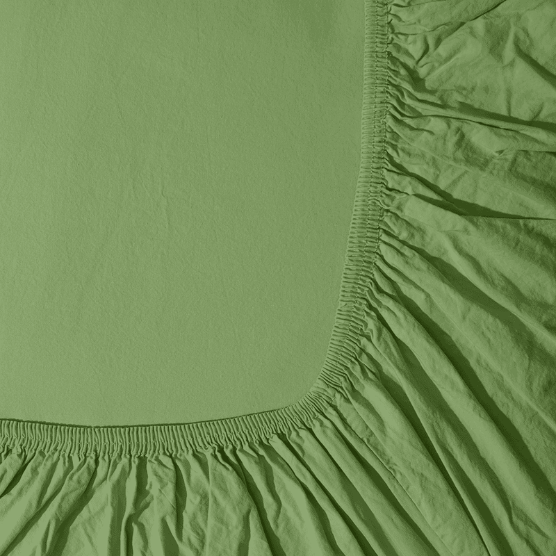 Drap-housse en percale de coton - Vert Lagune