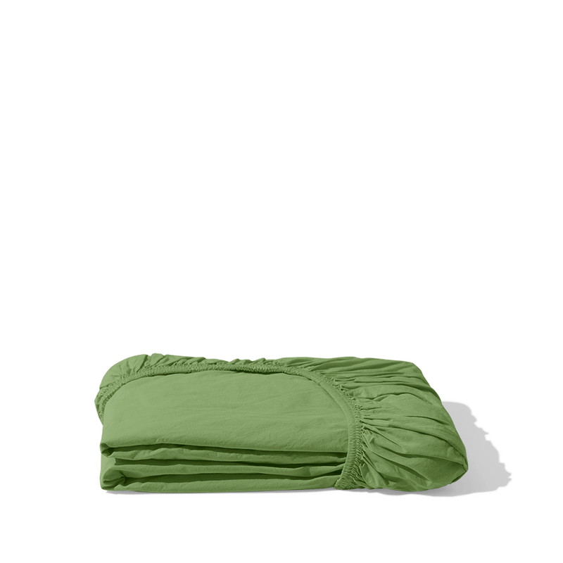 Drap-housse en percale de coton - Vert Lagune