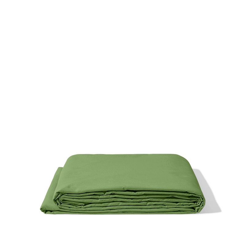 Drap plat en percale de coton - Vert Lagune