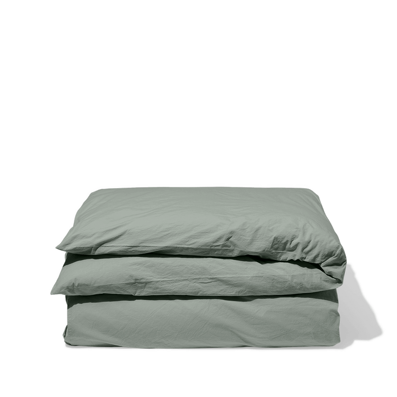 Housse de couette en coton percale - Vert Lichen