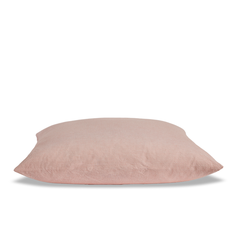 Taie d'oreiller en percale de coton - Rayures Rouge Ocre