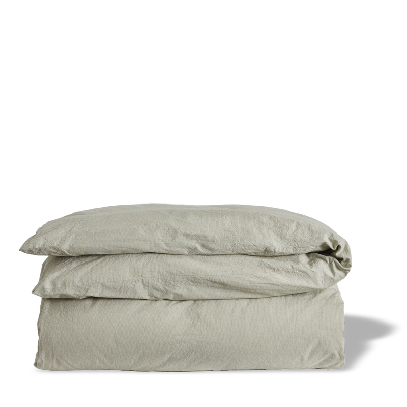 Housse de couette en percale de coton - Rayures Vert Camouflage