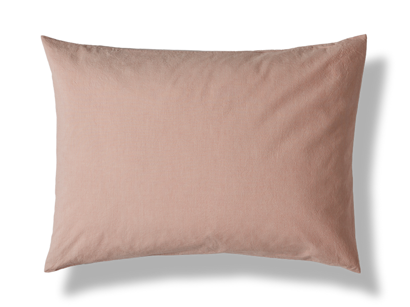 Taie d'oreiller en percale de coton - Rayures Rouge Ocre