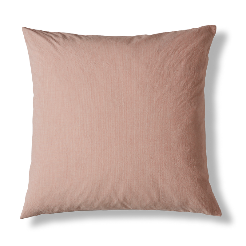 Taie d'oreiller en percale de coton - Rayures Rouge Ocre