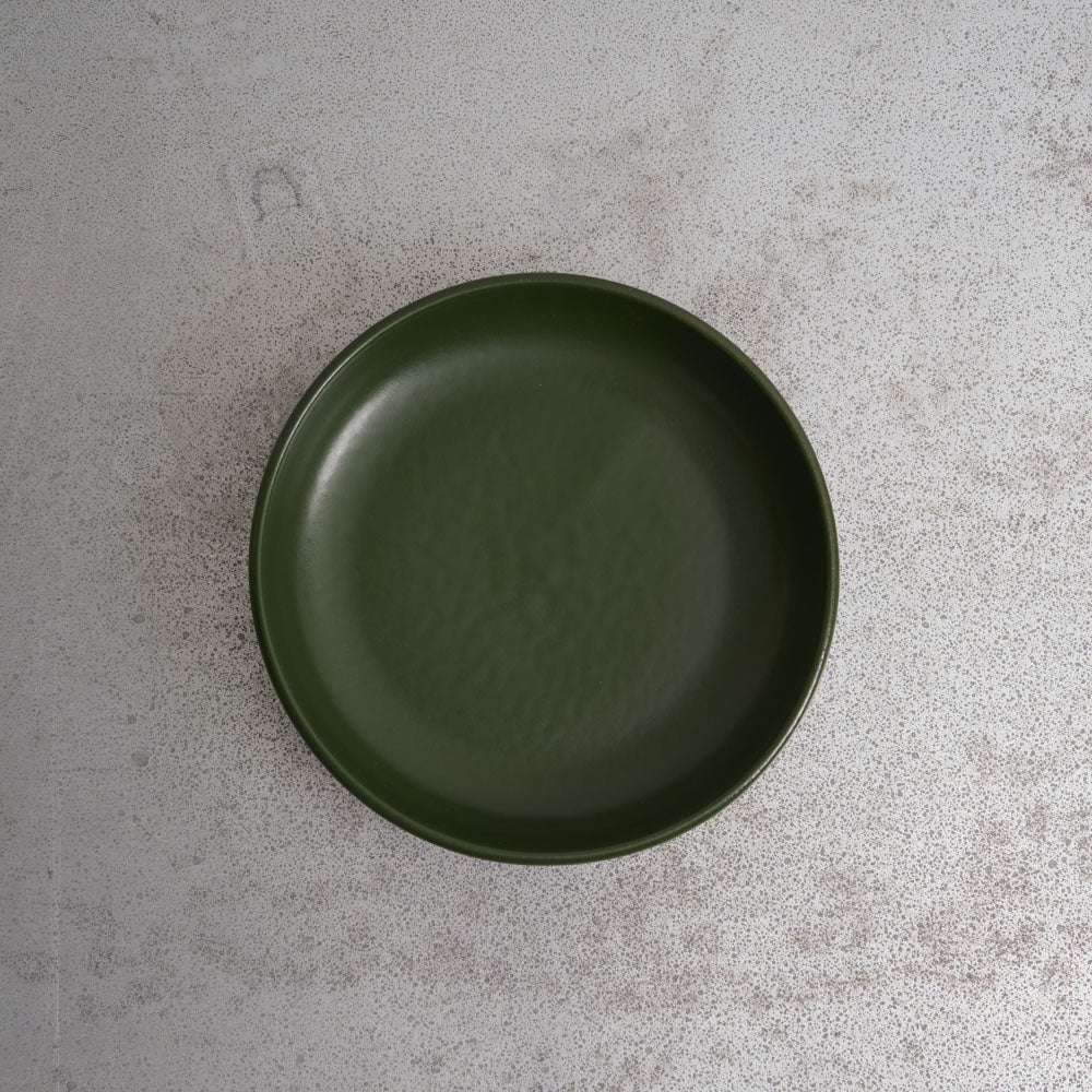Soup plate in fine stoneware - Khaki