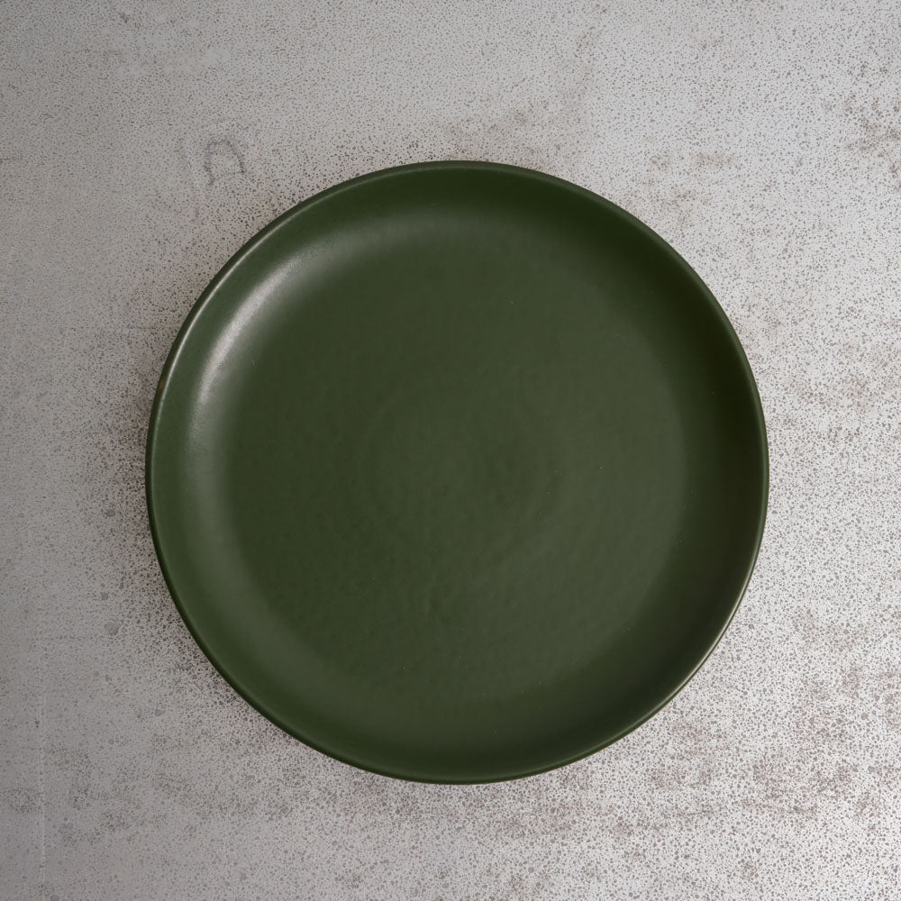 Dinner plate in fine stoneware - Khaki