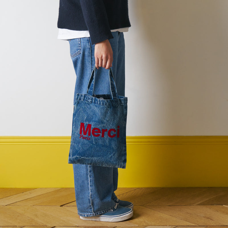 Merci - Tote Bag en coton - Denim