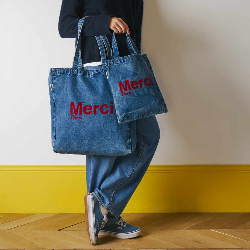 Merci - Tote Bag en coton - Denim