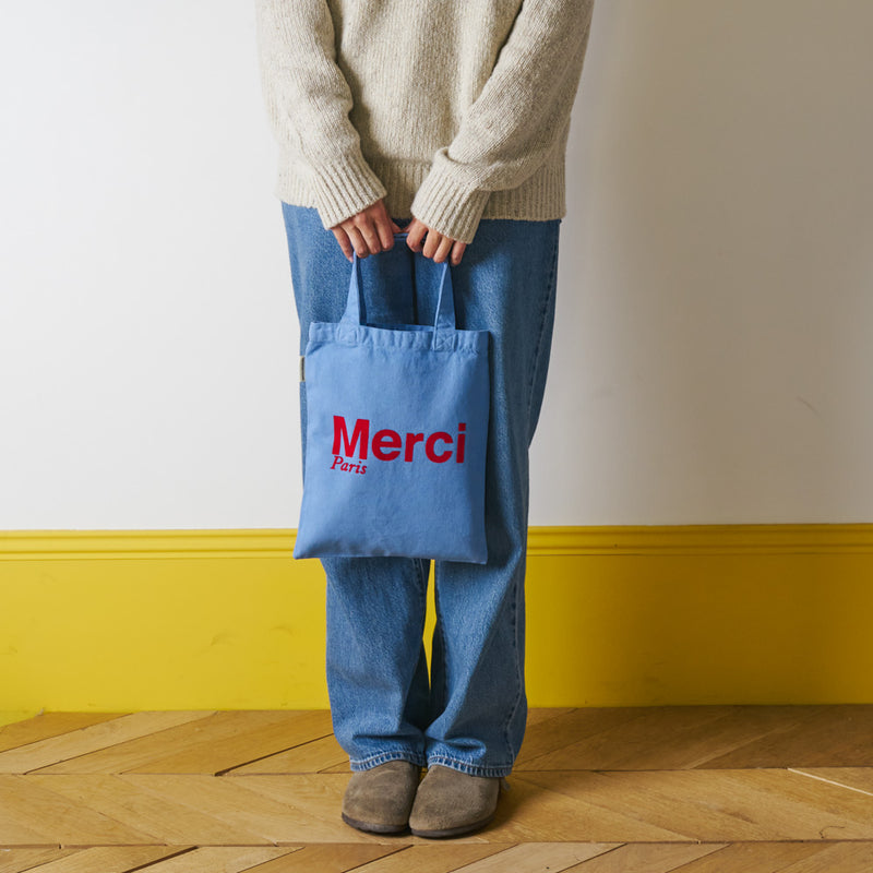 Merci - Tote Bag en coton - Bleu & Rouge