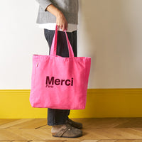 Merci - Tote Bag en coton - Rose & Bordeaux