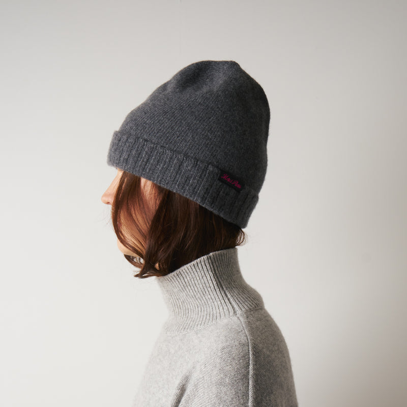 Merci - Bonnet en laine et cachemire - Gris & Rose