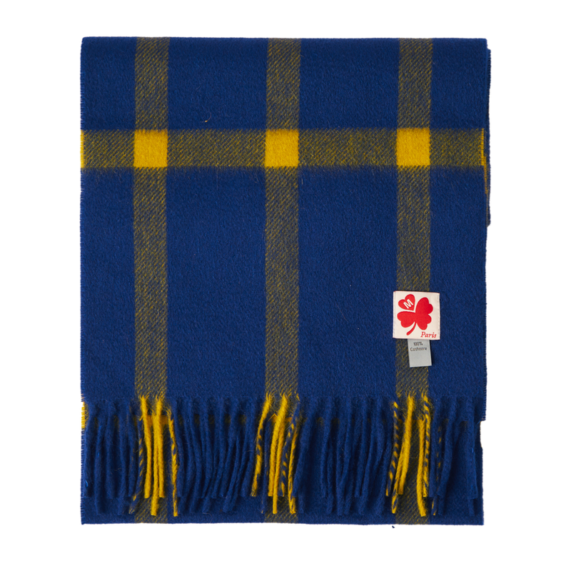 Merci - Echarpe en cachemire Harry - Cobalt et Jaune