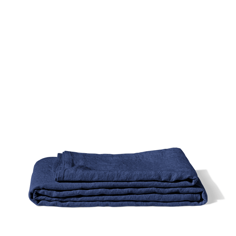 Nappe en lin lavé - Bleu Shibori