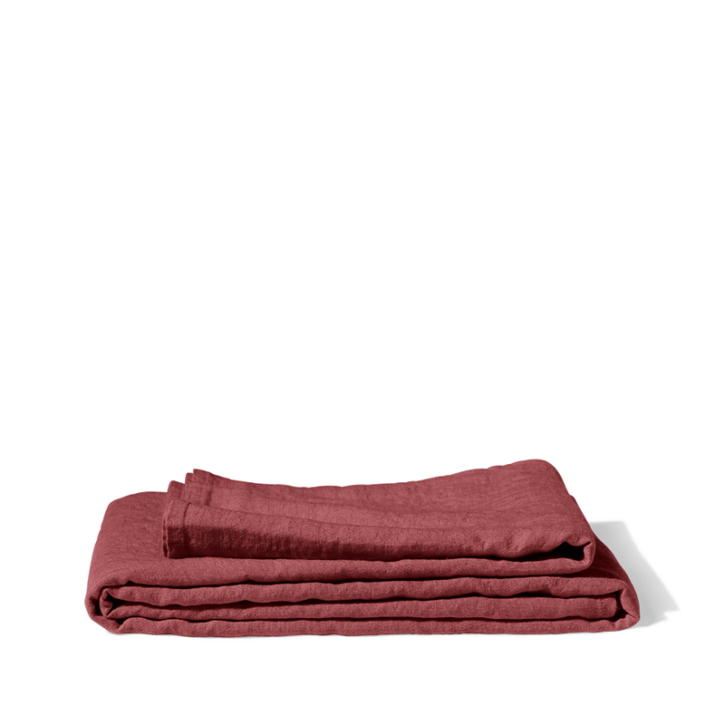 Nappe en lin lavé - Rouge Pompei