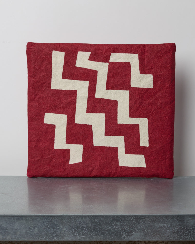 Fennica - Coussin Zabuton Zigzag - Rouge