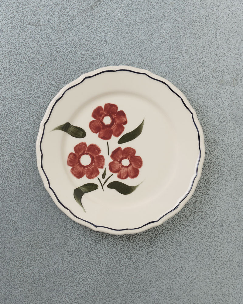 Diego Nine - Assiette Plate Fleurs Vintage