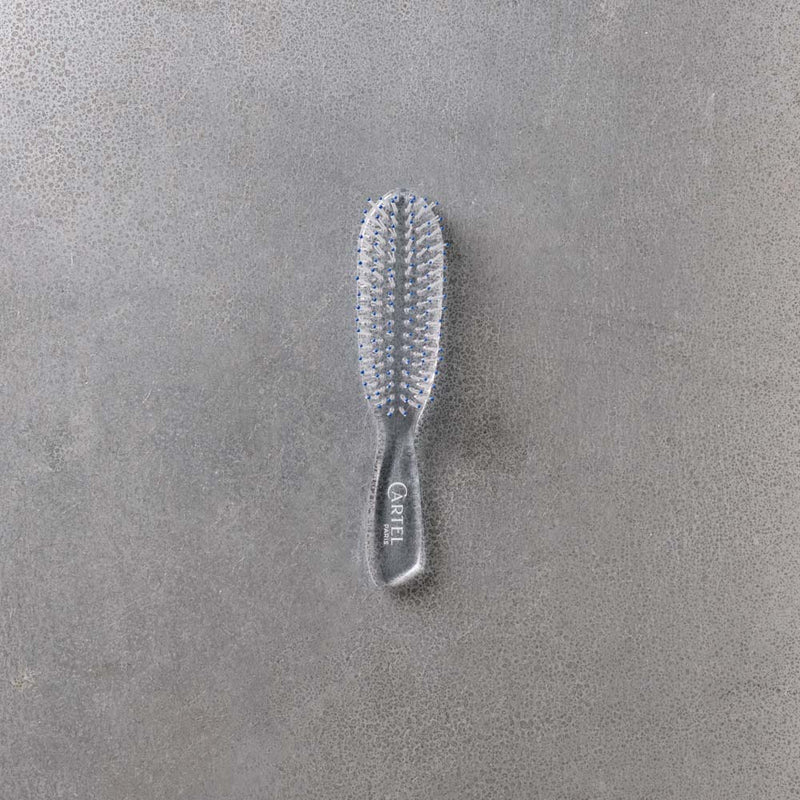 Brosse à cheveux cristal bleue - Cartel