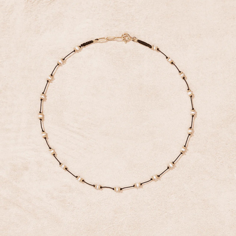 Tityaravy - Collier Lotus - Perle / Marron