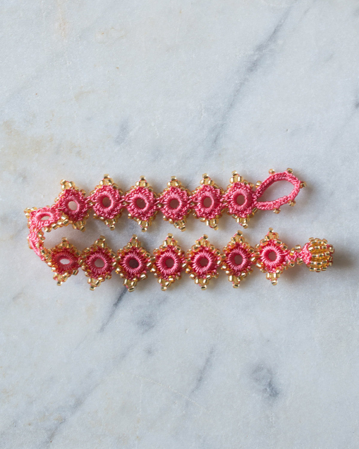 Ottomania - Bracelet Crochet Daisy - Rose & Or