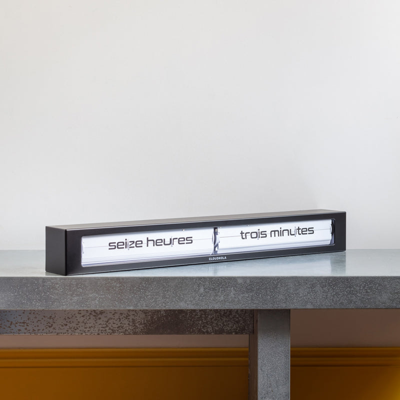 Horloge Flip Texttime Français - Noir