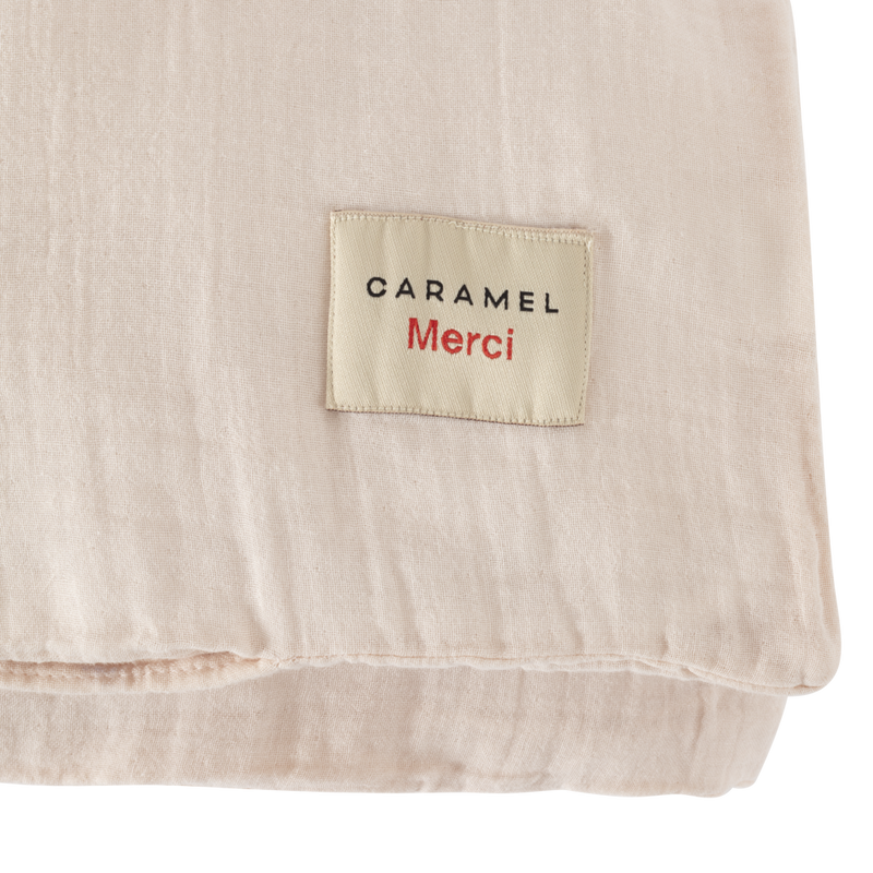 Caramel x Merci - Housse de couette en gaze de coton - Rose de Bagatelle