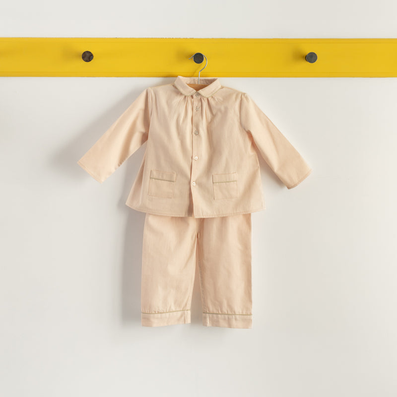 Caramel x Merci - Pyjama Enfant en coton twill - Rose de Bagatelle