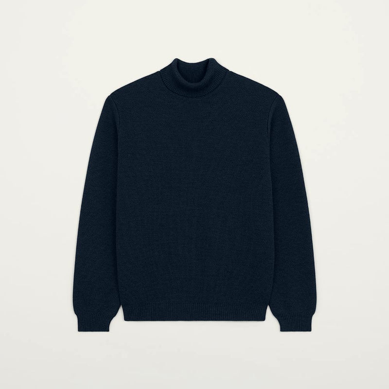 Nitto Knitwear - Pull Youri Col Roulé - Marine