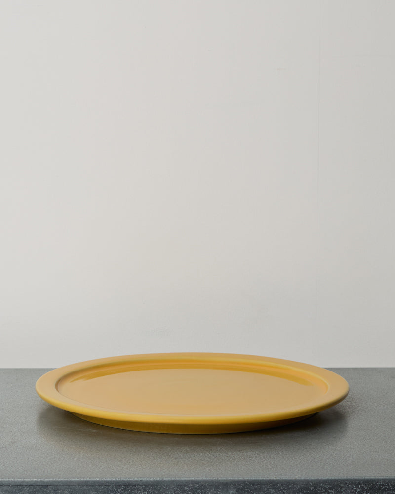 Merci - Assiette Plate À Rebord En Grès - Jaune Zeste