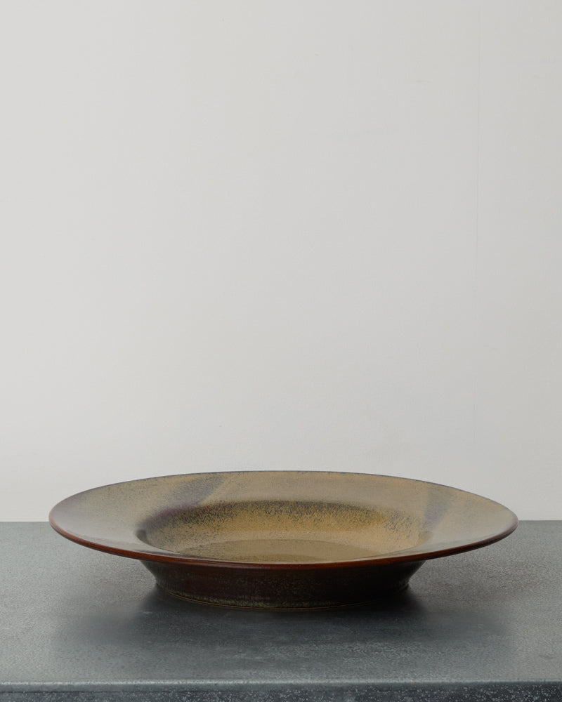 Merci - Stoneware pasta plate - Green Jasper