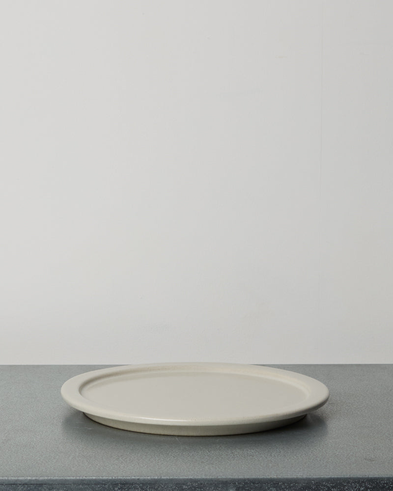 Merci - Assiette Plate À Rebord En Grès - Blanc