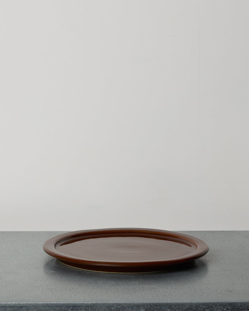 Merci - Stoneware Rimmed Dinner Plate - Pepper Brown