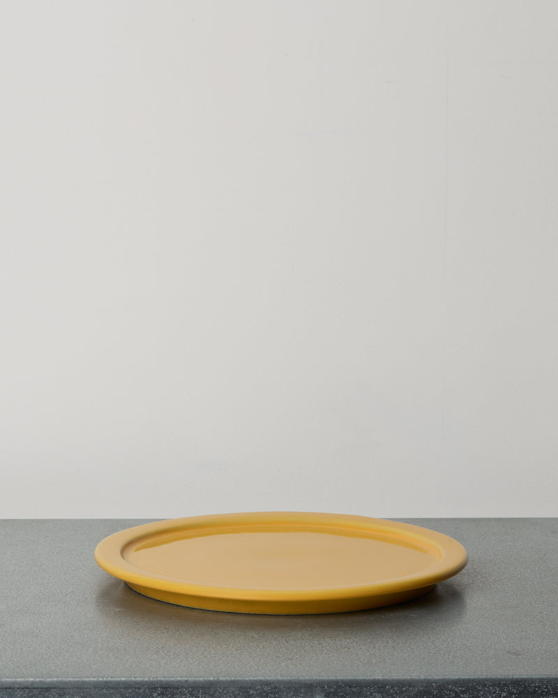 Merci - Assiette Plate À Rebord En Grès - Jaune Zeste