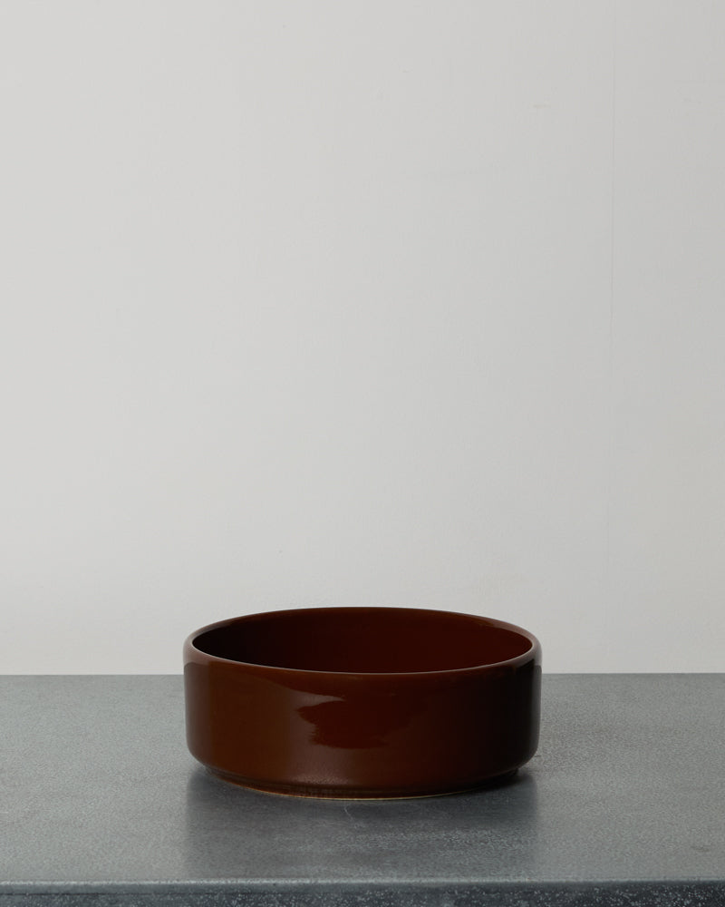 Merci - Flat Stoneware Bowl - Pepper Brown