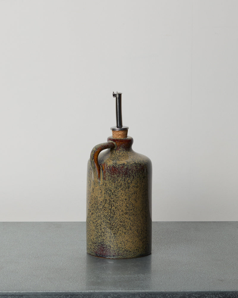 Merci - Stoneware oil cruet - Green Jasper