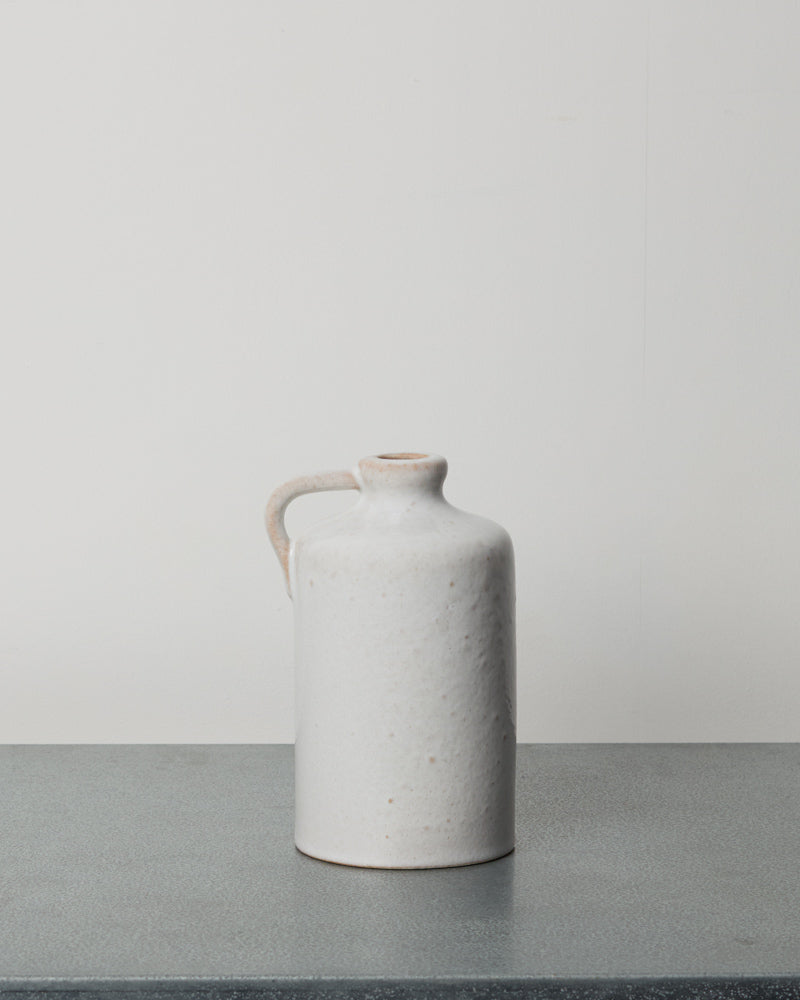 Merci - Stoneware oil cruet - White Fleur de Sel