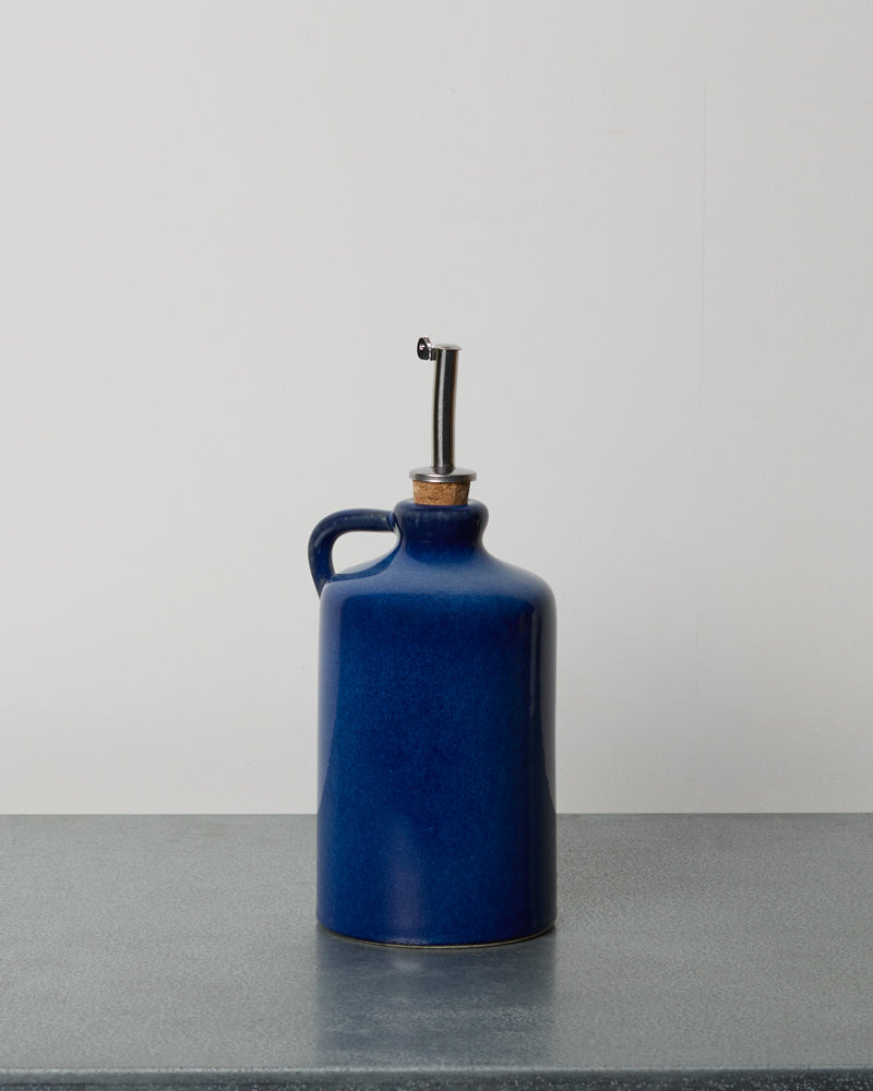 Merci - Stoneware oil cruet - Poppy Blue