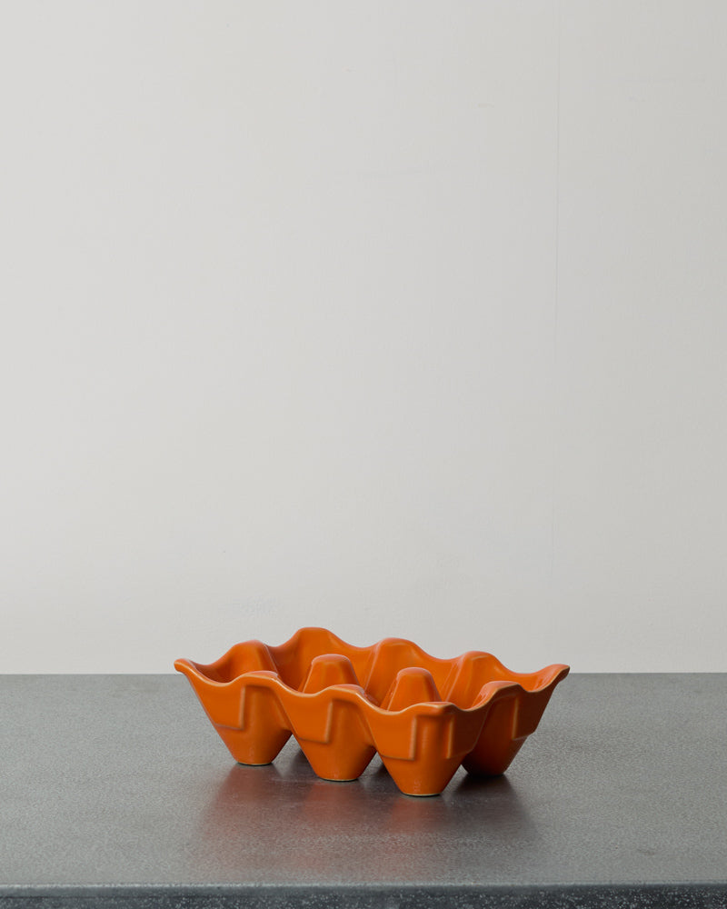 Merci - Stoneware Egg Holder - Tumeric Orange
