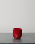 Merci - Tasse À Cappuccino En Grès - Rouge Piment