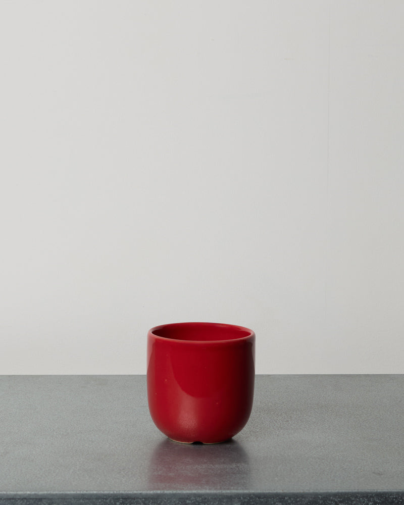 Merci - Stoneware Cappuccino Cup - Chili Red