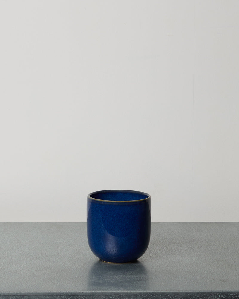 Merci - Stoneware Cappuccino Cup - Poppy Blue