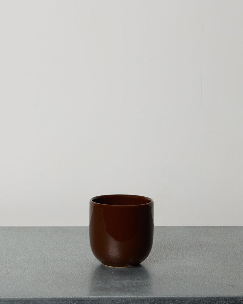 Merci - Stoneware Cappuccino Cup - Pepper Brown