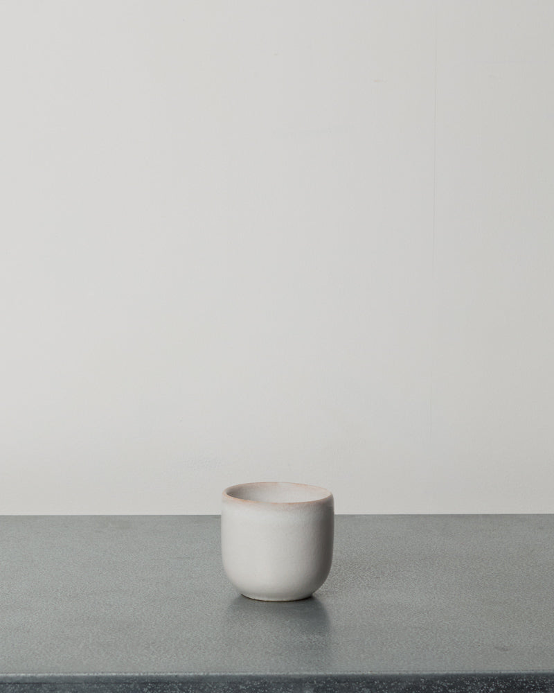 Merci - Stoneware Espresso Cup - White Fleur de Sel