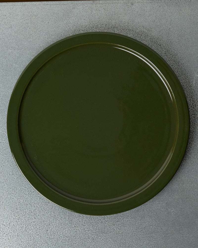 Merci - Stoneware Rimmed Dinner Plate - Cardamom Green