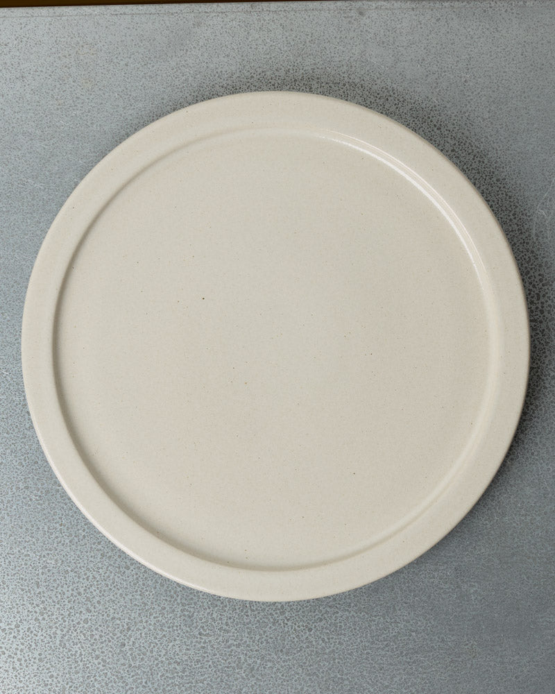 Merci - Stoneware Rimmed Dinner Plate - White